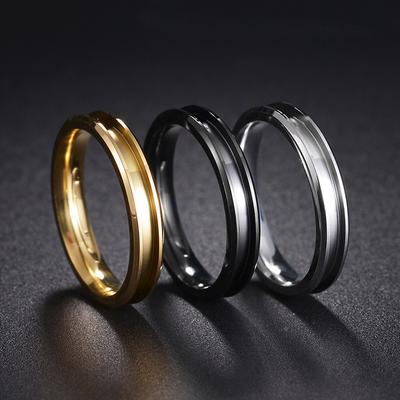Anello Fai-da-te Fatto a Mano in Acciaio Inossidabile Larghezza 4/5/6/8mm 1/2/3 Scanalatura Vuota Fascino alla Moda per Uomini e Donne