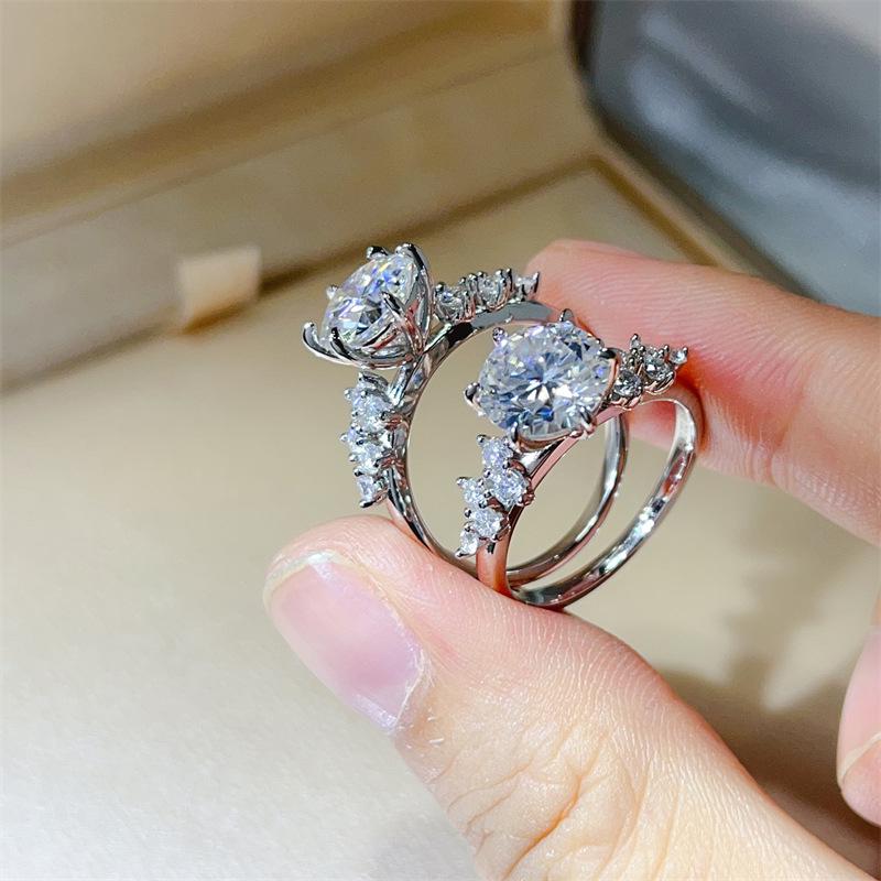 Berlin Love Letter Moissanite Ring: D Color, Elegant, Light Luxury Women's Diamond Ring