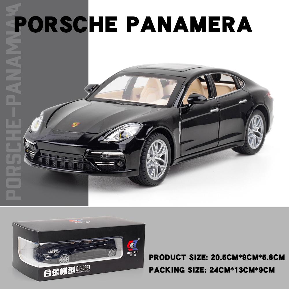 1:24 Porsche Panamera Leichtmetall-Druckguss & Spielzeugmodelle Simulation Sound und Licht Rückzieher Kinderspielzeugsammlung Geschenk