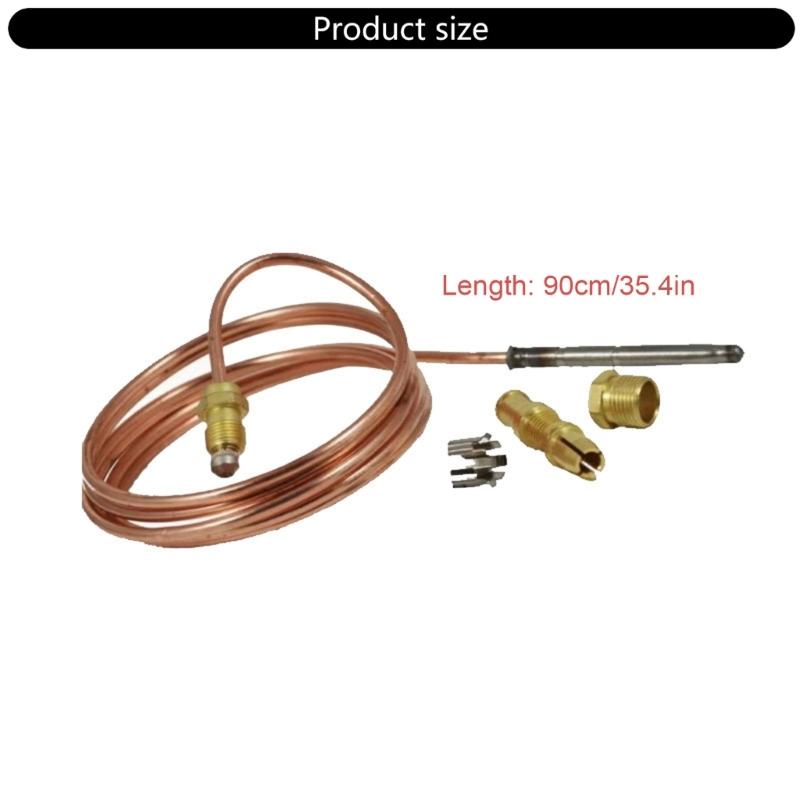 90cm Thermocouple Sensor For Gas Appliances Open Circuit Output 25 30mV With Insulation Washer
