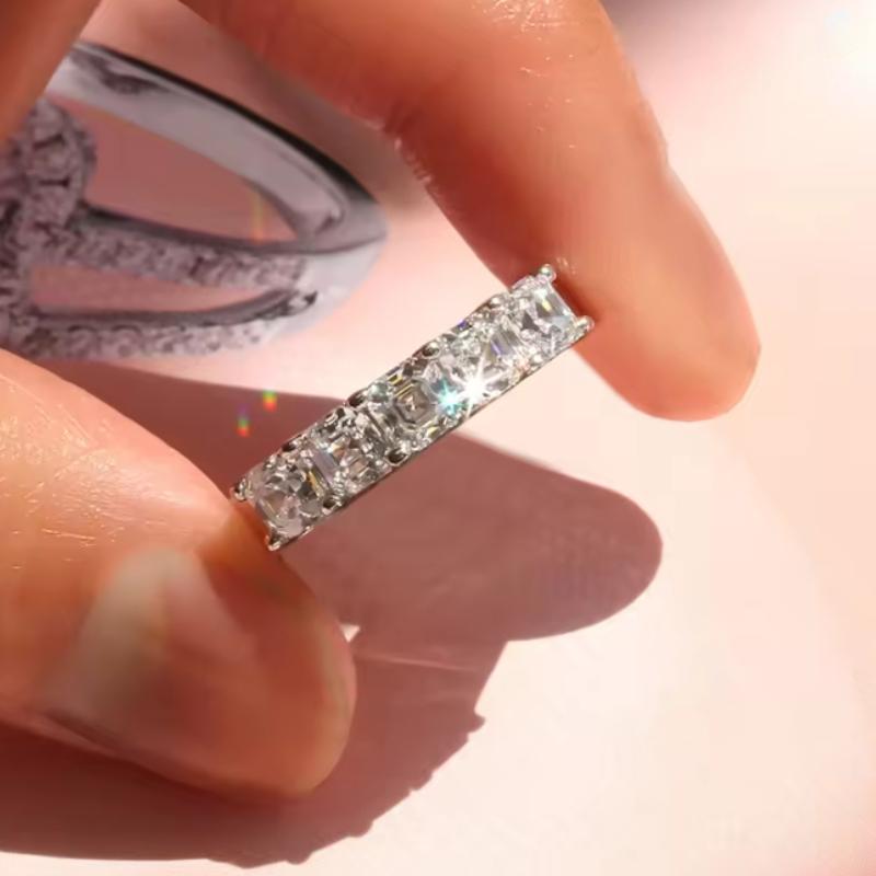 Simple Style Square Zirconia Rings Women Versatile Fashion Accessories for Engagement Women Daily Wearable Finger Jewelry