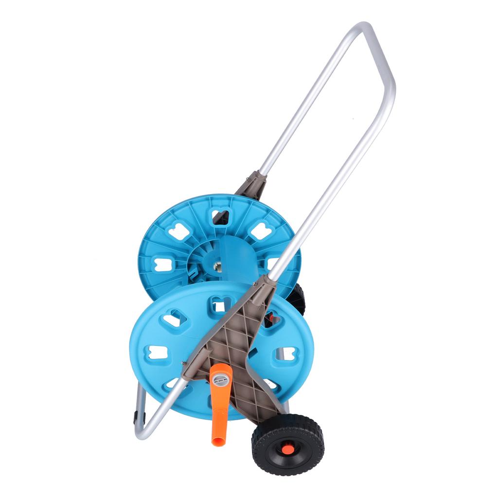 G1/2 Garden Hose Reel Cart Portable Hand Push Type Retractable Water Pipe Storage Cart for 80m Hose