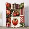 Tomato Mosaic Pattern Flannel Printed Blanket Suitable for All Seasons Suitable for Living Room Office Sofa and Travel 180x250CM