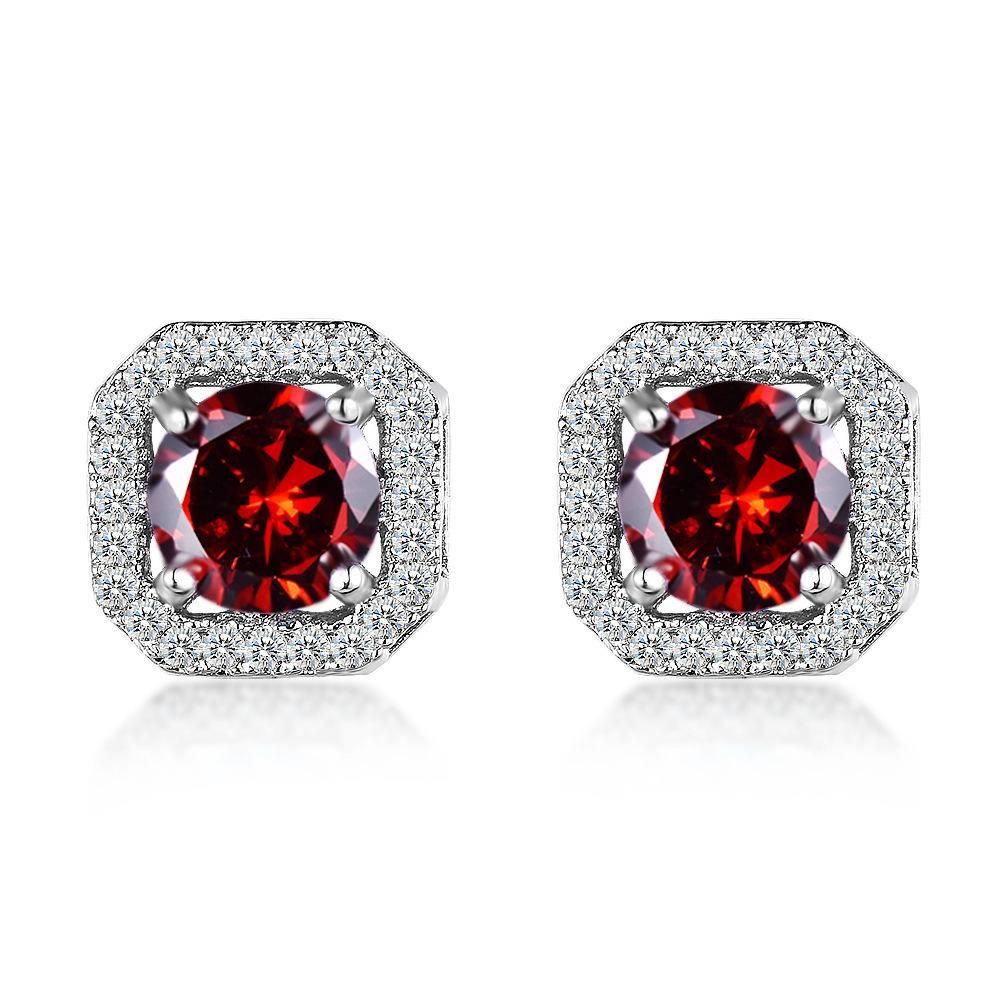 Square Zircon White Womens Earrings of High Quality