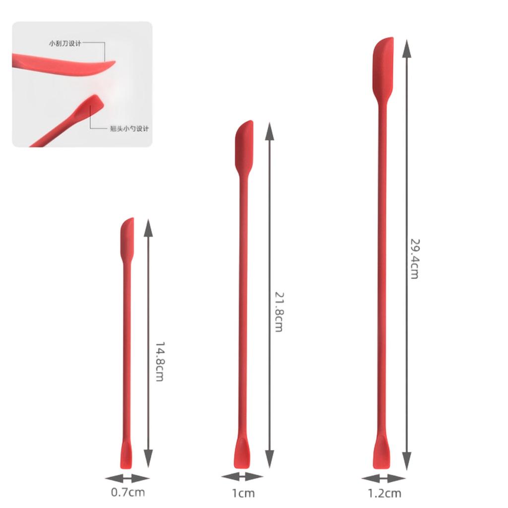 Double Head Silicone Spatula Cosmetic Scoop Beauty Cream Jar Scraper