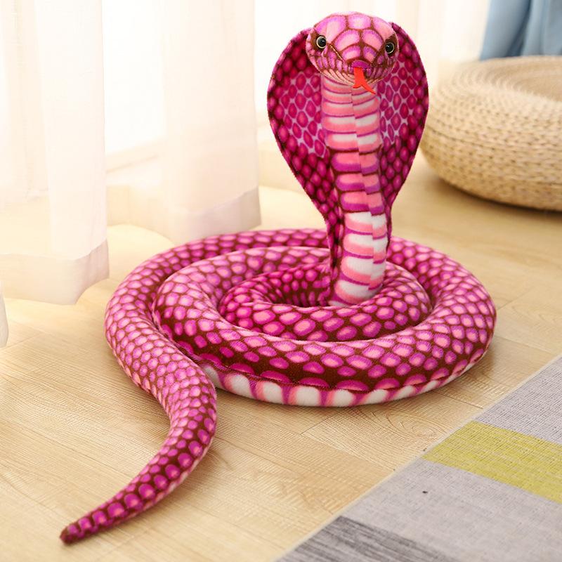 

Cartoon Cobra Doll Plush Toy Big Snake Coiled Snake Doll Rag Doll Performance Props Tricky Toy straightening 80cm (0.09kg)