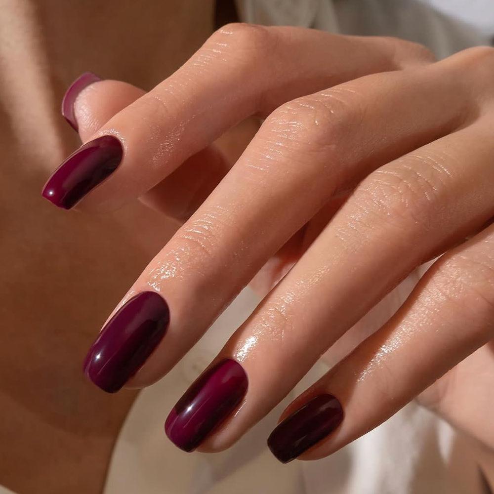 Damskie Proste Średnie i Długie Jednokolorowe Naklejki do Noszenia Nail Art