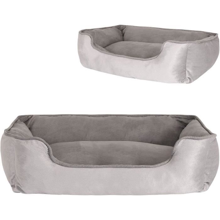 Panier Chien - LIONTO - 2-en-1 - Coussin réversible - 110x80 cm - Gris
