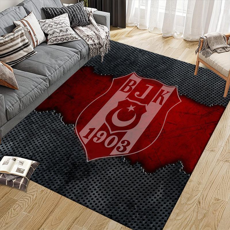 Amsterdamsche Football Club Ajax Flannel Pattern Square Carpet,Area Rug,Carpet Rug for Living Room Bedroom Sofa Playroom Decor,Non-slip Floor Mat