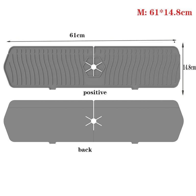 Kitchen Silicone Faucet Pad, Sink Splash Protection Pad, Sponge Drainage Pad, Countertop Protector, Drainage and Drying Pad