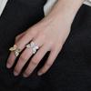 925 Silver Gold Plated Butterfly Rings for Women Fashion Geometric Vintage Handmade Irregular Ring Party Birthday Gifts