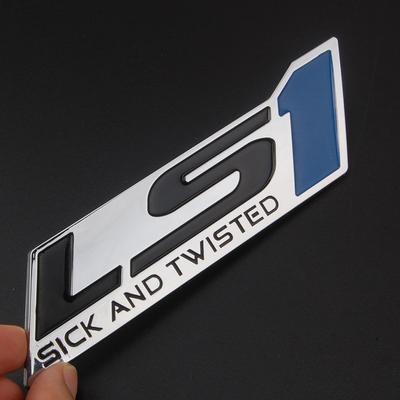 Adhesivo con logotipo LS1 ABS cromado 3D para guardabarros de coche, emblema lateral, calcomanía
