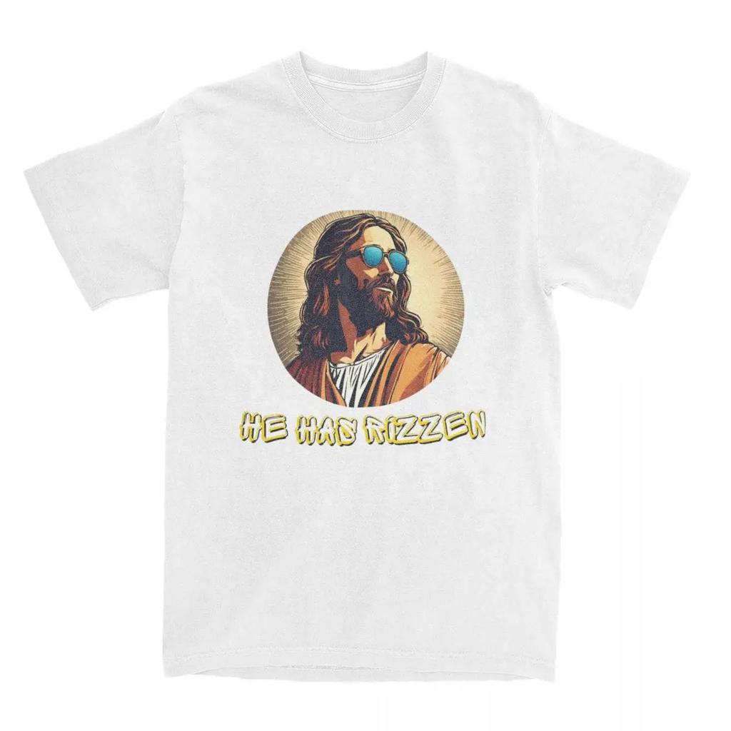 Summer Jesus Christ Has Rizzen T Shirt Accessories for Men Women Pure  Funny Saint Tee Shirt Short Sleeve Tops
