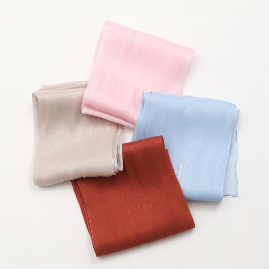 180x70cm Women Headscarf Shawl Solid Color Silky Turban UV Protection Versatile Scarf Work Daily Wear