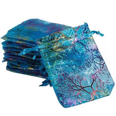 25 st 12x9 cm Coralline Organza smyckespåse Bröllopsfest Favor Presentpåse