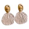 Stylish Shell Patterned Zircon Dangle Earrings Elegant Ear Pendant Perfect For Urban Professionals Seeking Elegances