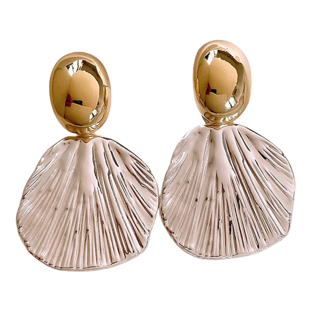 Stylish Shell Patterned Zircon Dangle Earrings Elegant Ear Pendant Perfect For Urban Professionals Seeking Elegances