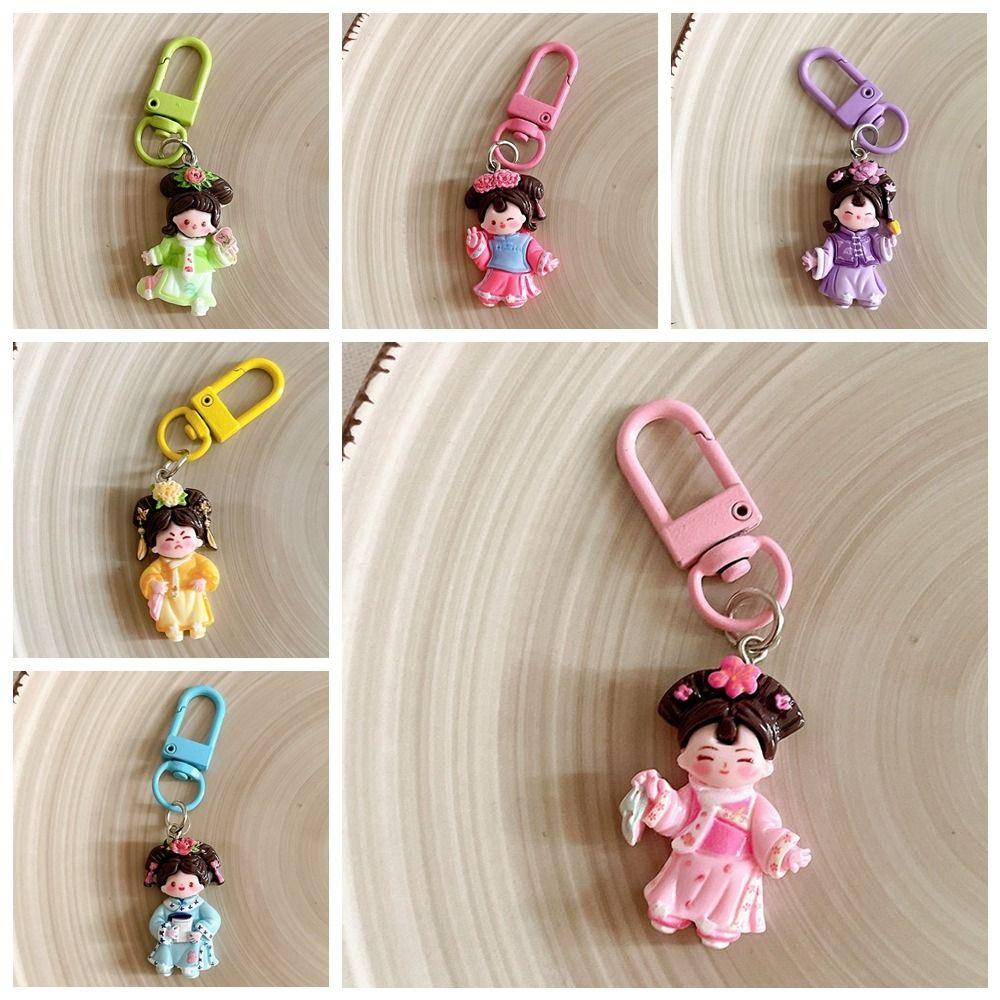 Bag Pendant Cartoon Keychain Ancient Style Hanfu Girl Pendant  Backpack Decoration