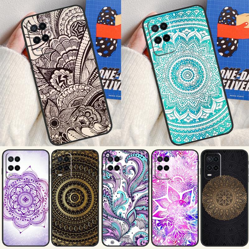 Indian Floral Henna Mandala Case For Oppo A91 A5 A9 A16 A76 A96 A58 A78 A98 A52 A72 A74 A94 A54 S A57 A77 A15 A17 Cover