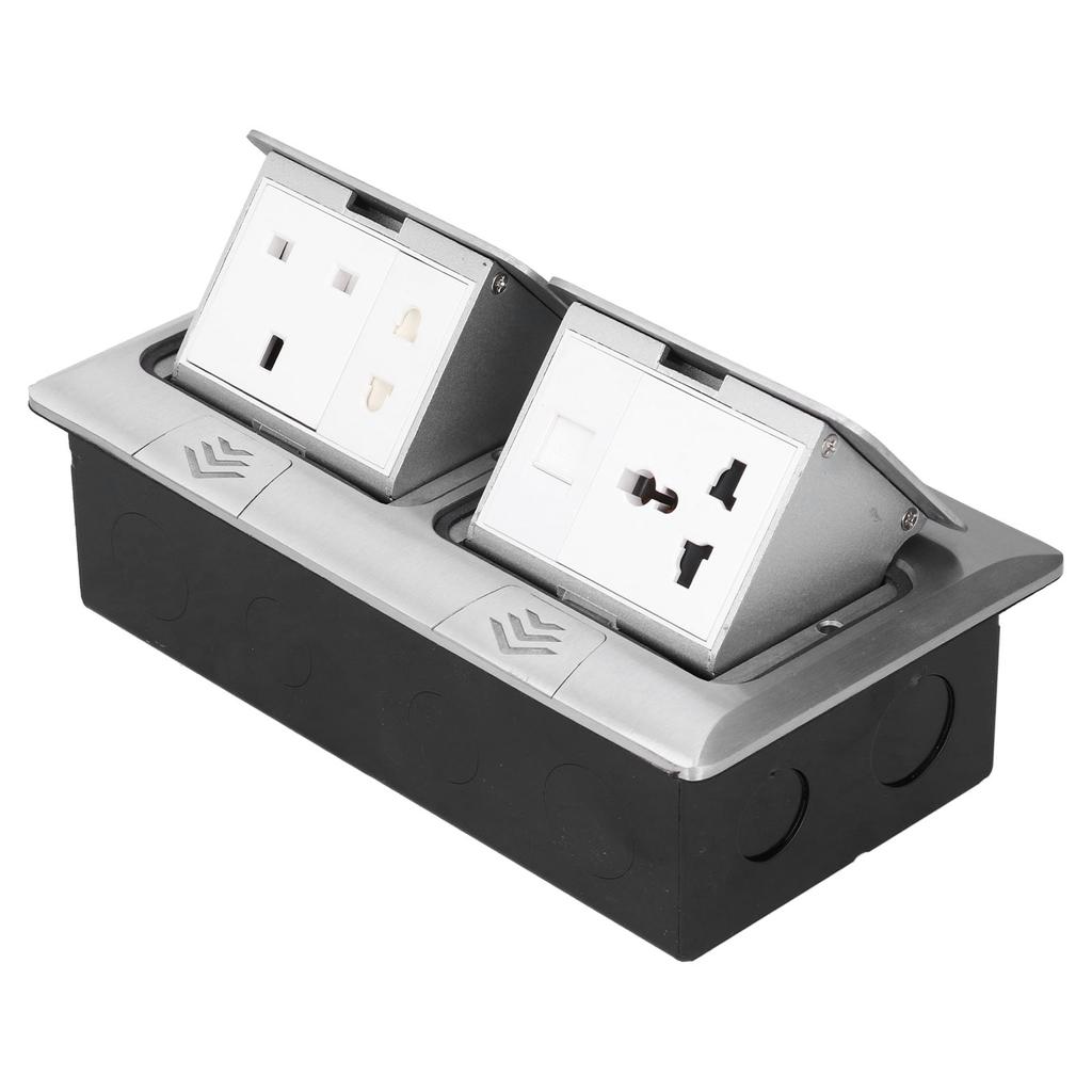 Boden Pop Up Outlet Socket Verborgen Multifunktions Silber Aluminium Legierung UK Standard