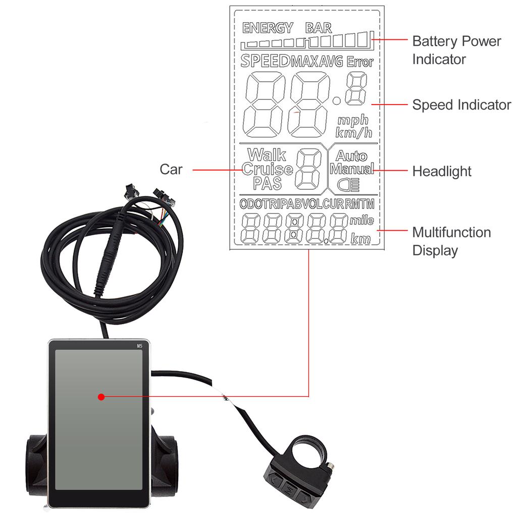 Ovladač motoru elektrické koloběžky z hliníkové slitiny Inteligentní bezkartáčový ovladač motoru + LCD elektrické koloběžky