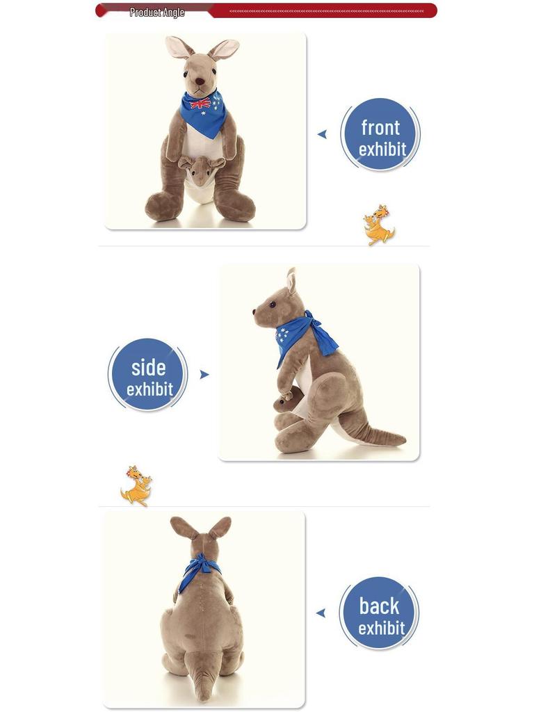 Australian Mother & Baby Kangaroo Plush Toy - Children's Comfort Simulation Doll Gift