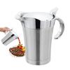 750ml Gravy Jug Stainless Steel Double Insulated Steak Sauce Jug With Lid Juice Tomato Sauce Jug Dining Table Seasoning Tools