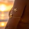 Simple Imitation Pearls Starfish Upper Arm Bracelet for Women Fashion Asymmetric Starfish Conch Armlet Summer Beach Jewelry Gift