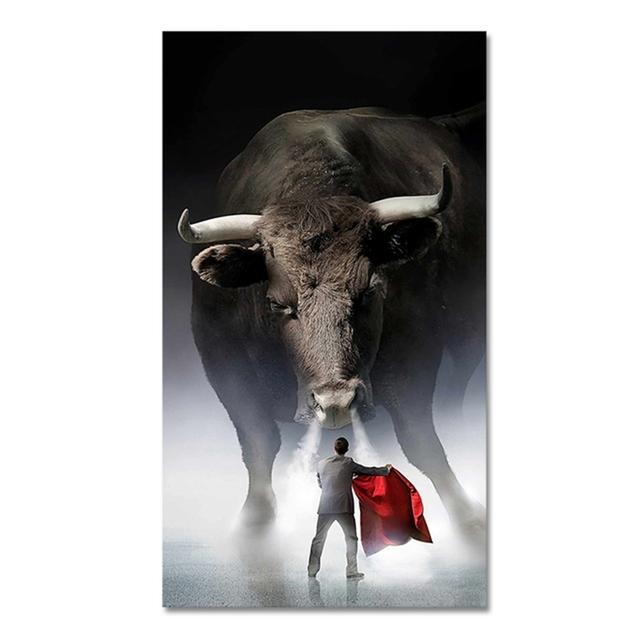 

Настенное украшение, матадор, постер, принт, настенная живопись на холсте, картина «Бой быков», для гостиной, домашний декор, рамка 20*40cm
