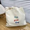 Large Capacity Portable Women's Shopping Bags Simple Letter Prints Ladies Canvas Shoulder Bags College Girls Casual Handbags