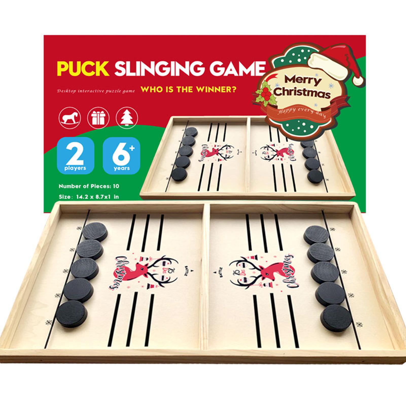 

Рождественская игра с быстрой шайбой на слинге, набор интерактивных шахматных досок для детей, подростков, взрослых, деревянная настольная доска Small Size for Children