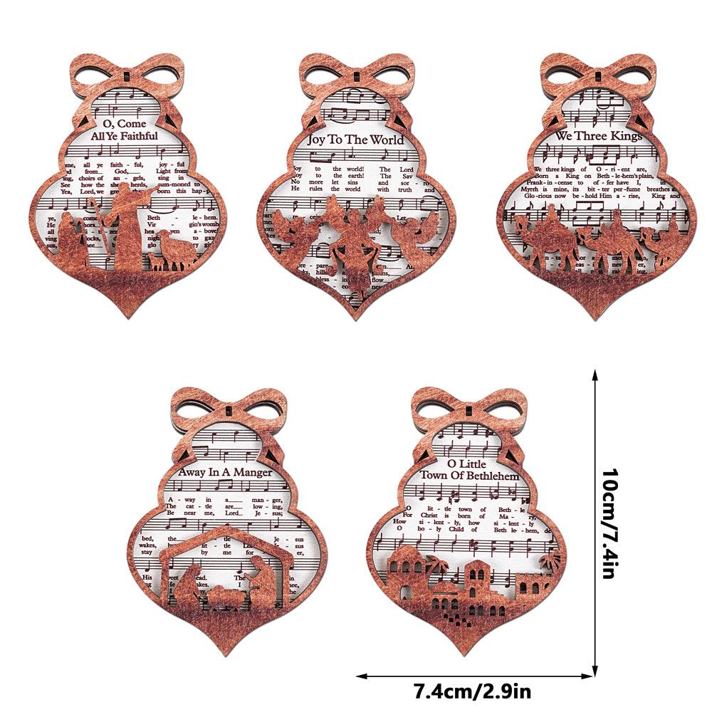 3D Wooden Musical Christmas Tree Hanging Ornament & Magnetic Fridge Sticker