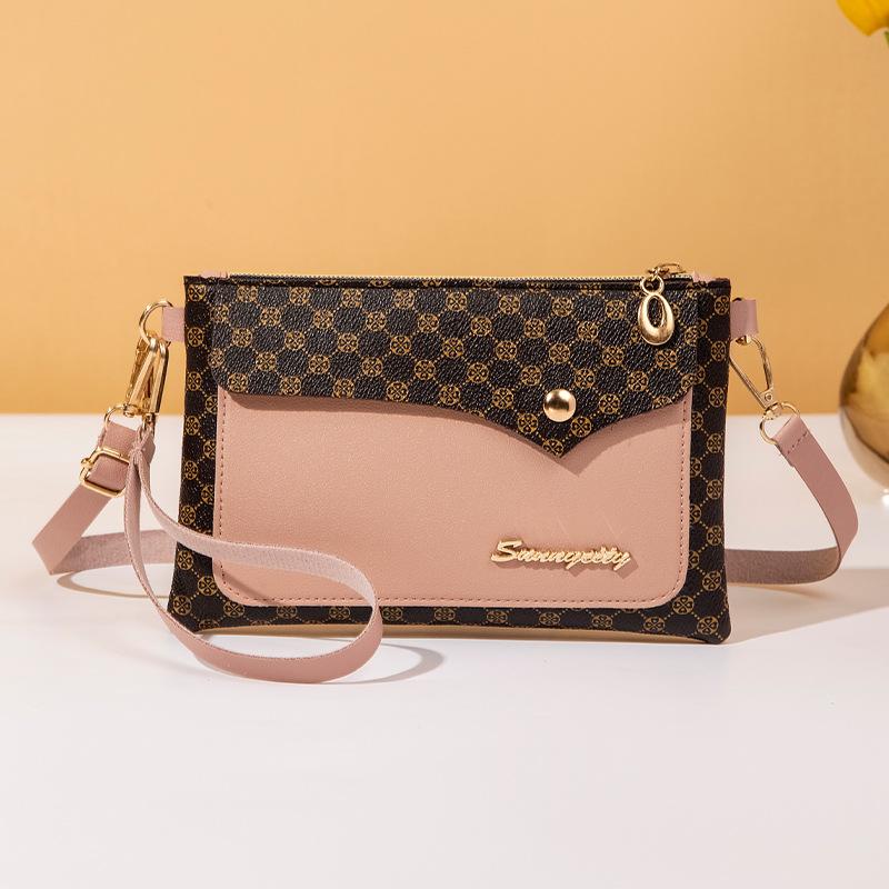 

Женская сумка через плечо Женская сумка Модный кошелек Многофункциональный клатч розовый