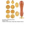 Yousheng Wax Seal Stamp Set Sealing Wax Stamp Heads with Wooden Handle Multiple Patterns Wax Seal Stamp Set for Letter Greeting Cards Gifts Decoration