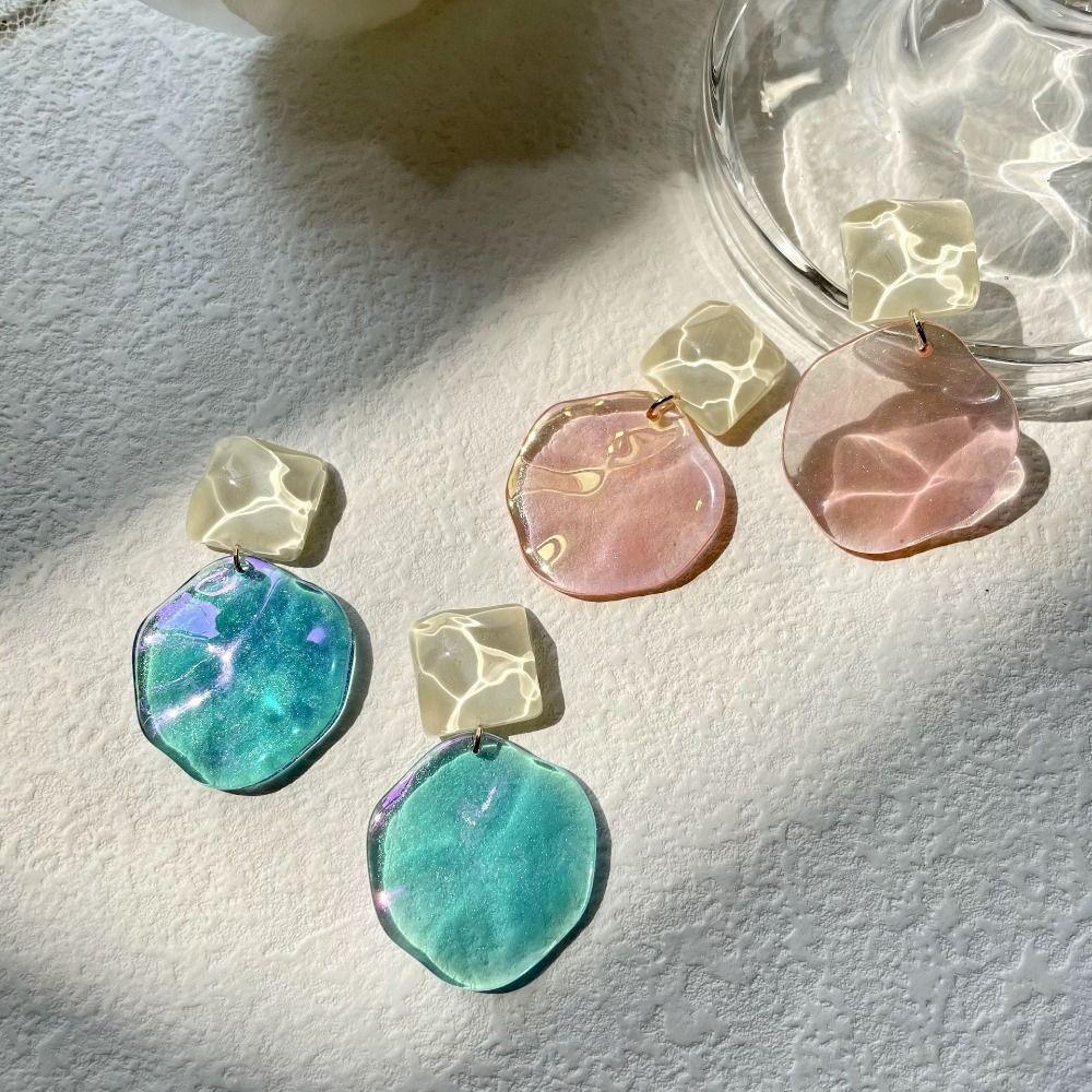 Crystal Clear Drops Earrings Acrylic Stud Earrings Chic Geometric Pendant Earrings Women's Jewelry
