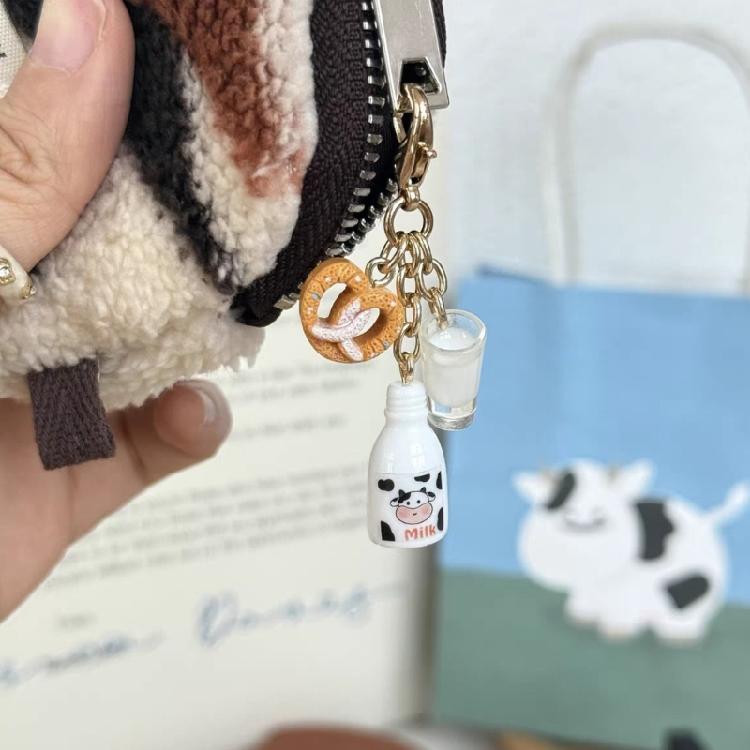 Härlig Mjölkbröd-inspirerad Nyckelringstillbehör Hänge Handgjord Gåva för Studenter Kontor Heminredning