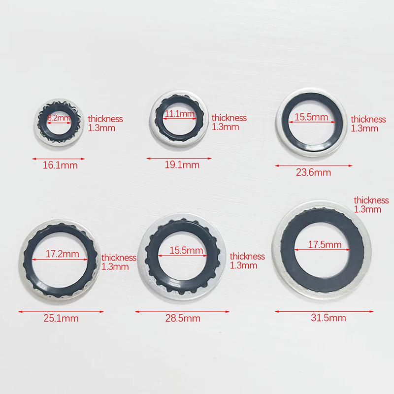 10Pcs Air Conditioning Sealing Gasket For Car A/C System Expansion Valve Gasket Accessories