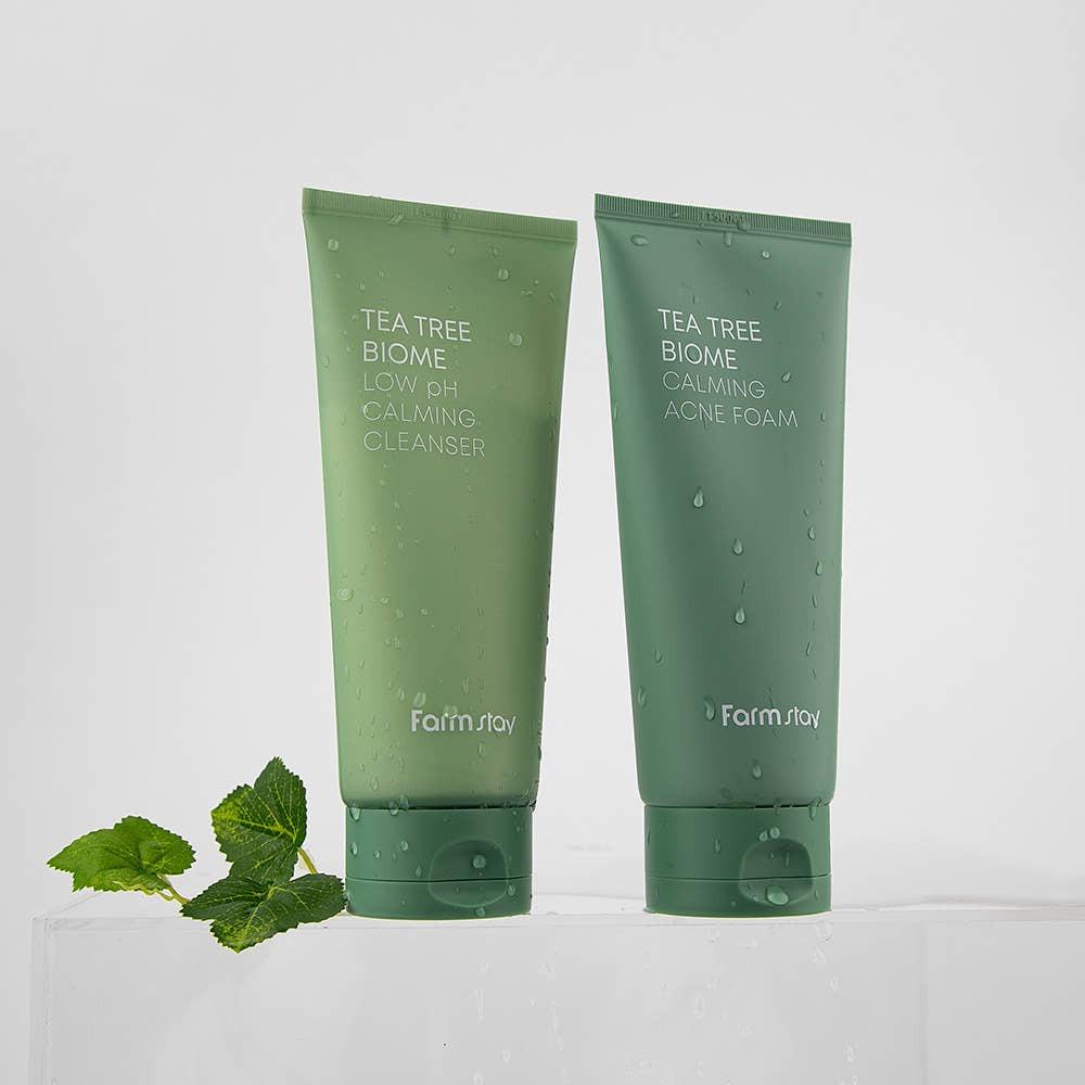 Farmstay Tea Tree Biome Calming Acne Foam Soothing Cleansing 180ml