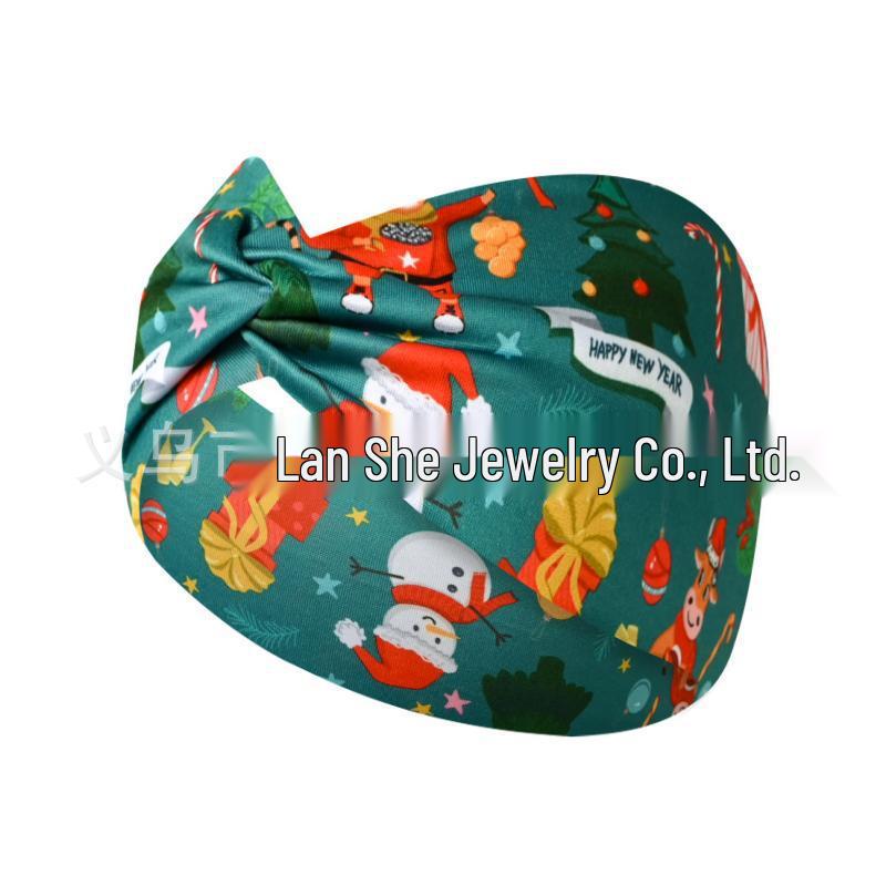 Women's Christmas Sweatband Headband: Sweat-Absorbing Hairband for Fitness, Yoga, and Running