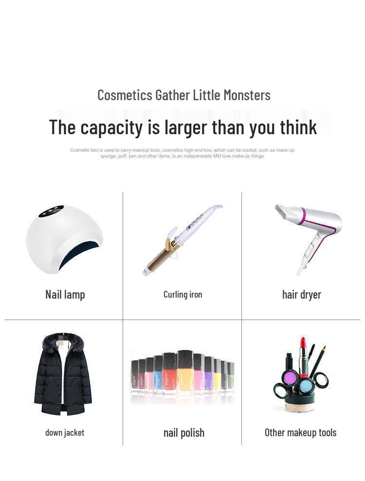 Portable Professional Makeup Case with Trolley, Lockable, Large Capacity for On-Site Beauty, Manicure, Microblading