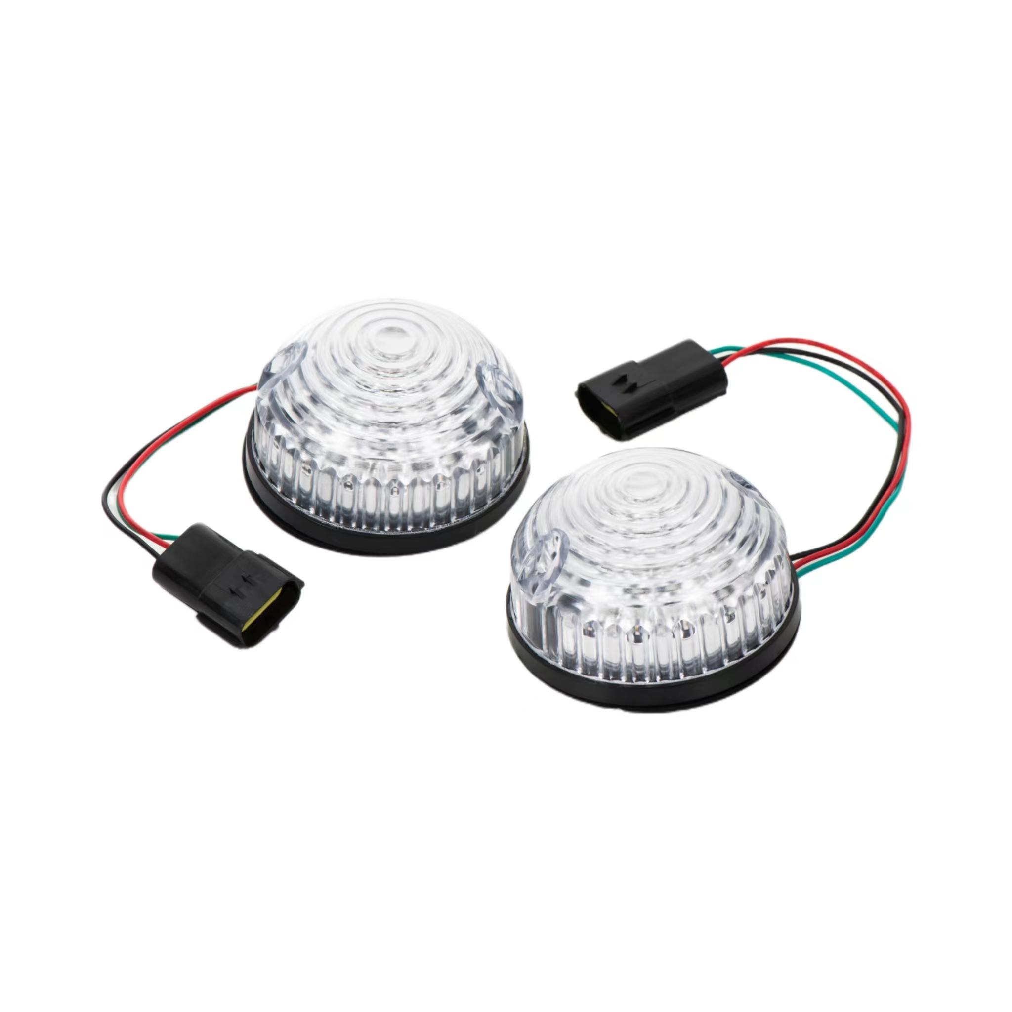 

2pcs For Land Rover Defender 90 110 Complete Upgrade Led 73mm Indicator Side Marker Lamp Fog Turn Signal Light