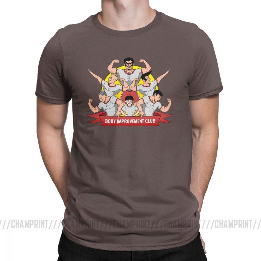 Herren S T-Shirt Mob Psycho 100 Körperverbesserungsclub Humor 100% Baumwolle T-Shirts Kurzarm