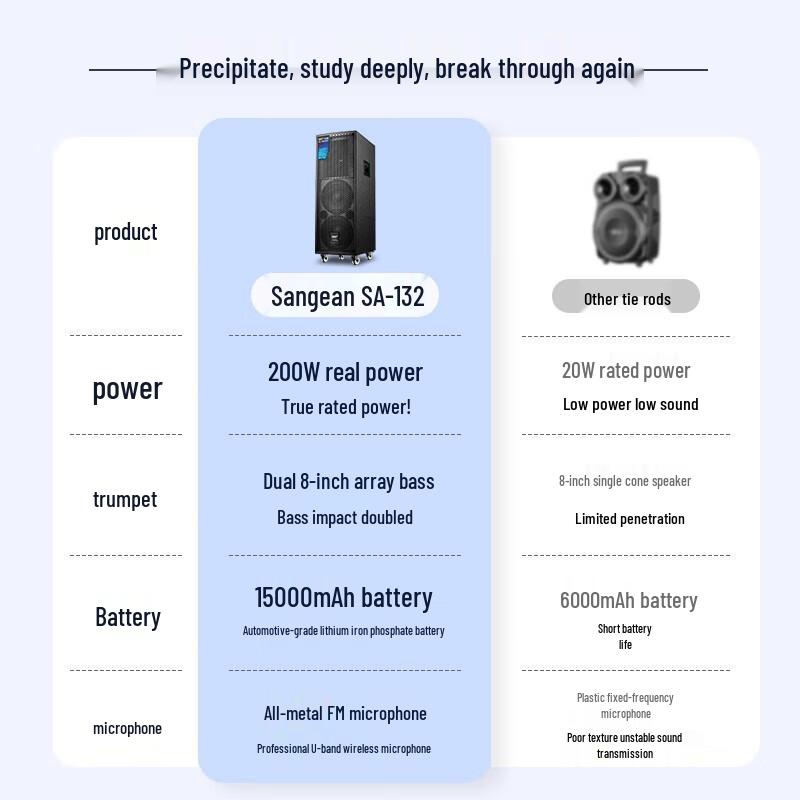 SAST Professional Portable PA Speaker System CN plug (adapter included)
