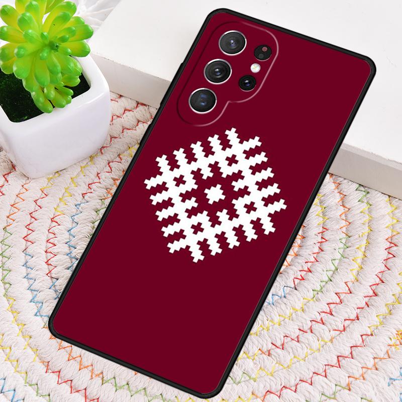 Latvian Ethnic Sun Tree Luxury Silicone Phone Case For Samsung Galaxy note 10 pro S26 S25 S24 S23 S22 S21 Plus Ultra Capa Cover