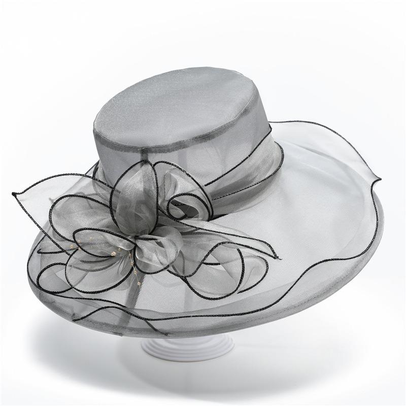 Hat Summer Women's Organza Basin Hat Outdoor Sun Hat Big Edge Sun Protection Sun Bucket Hat