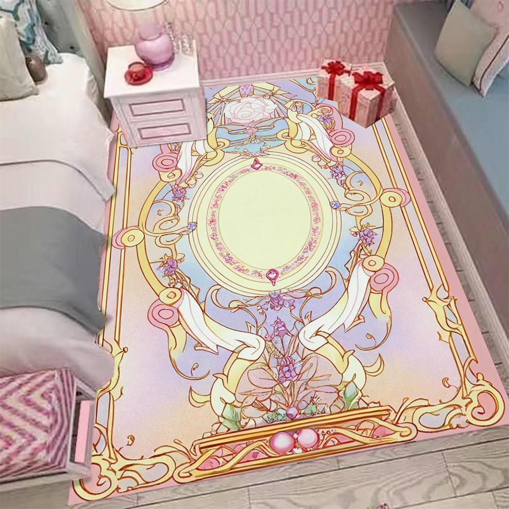  Card Captor Sakura Pink Area Rug Kids Carpets for Girls Home Living Room Child Rug Bedroom Sofa Doormat Floor Mats