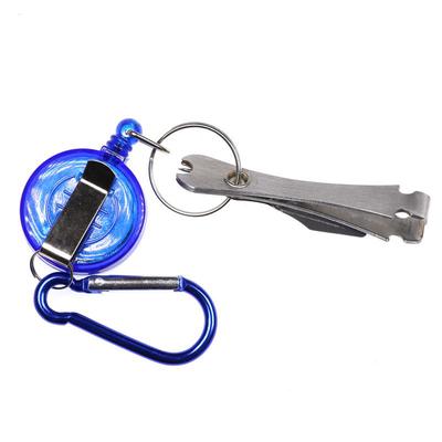 1Piece Fly Fishing Line Clipper + Knotting Tool + Hook Eye Cleaning Needle + Line Extractor for Cloth and Belt Holder Tool
