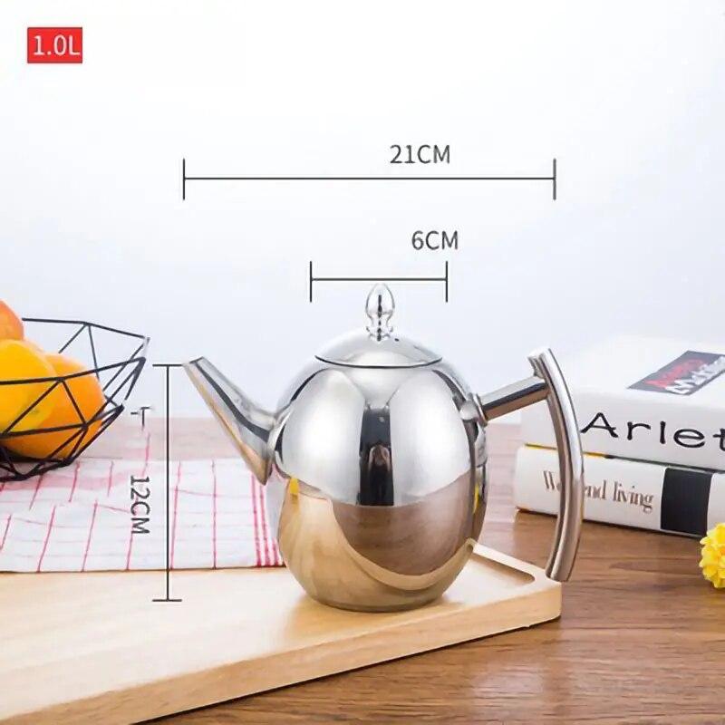 

Утолщенный чайник из нержавеющей стали 1-2 л, чайник с цветком, ситечко для отеля, ресторана, ресторана, повара, чайник, индукционная плита G