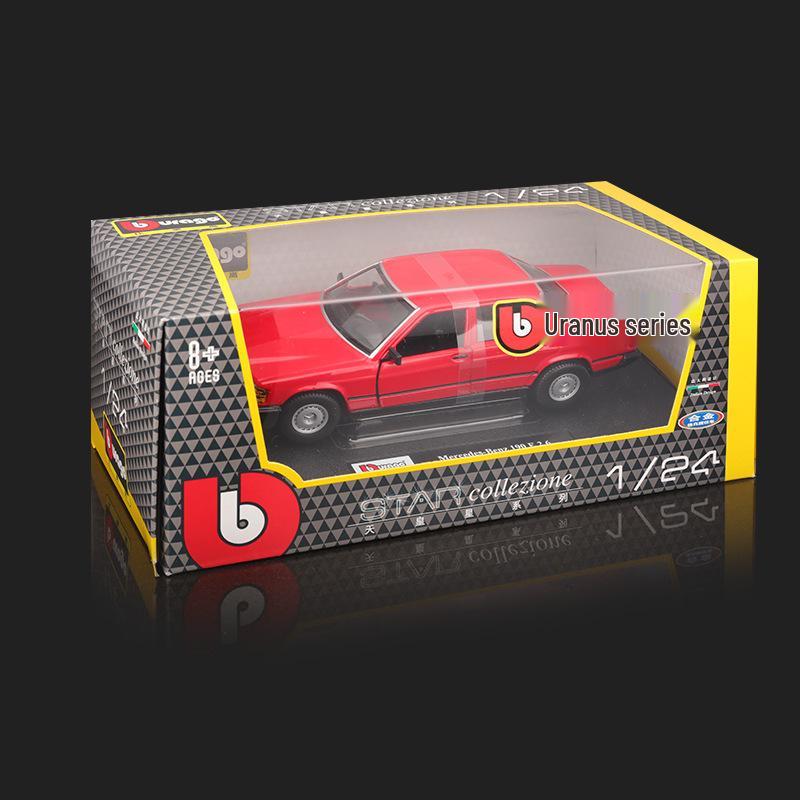 

Ббураго 1:24 1987 Mercedes 190E Коллекция литых моделей автомобилей красный