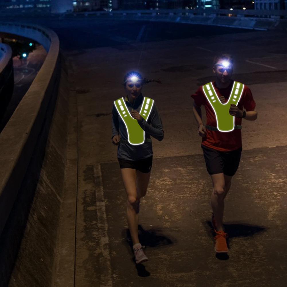 Reflective Night Running Vest High Visibility Reflective Vest Safety Vest With Elastic Strap For Night Hiking Cycling